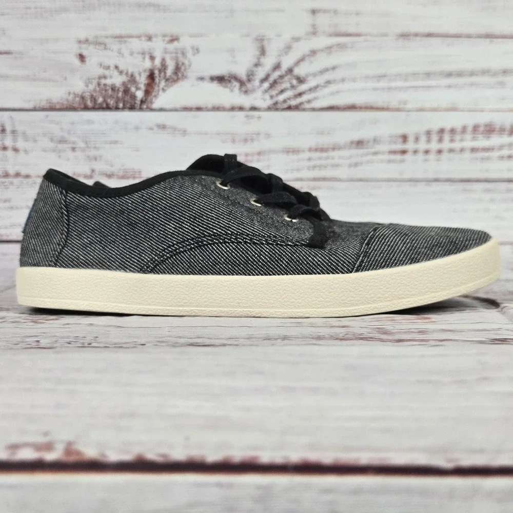Tom's Womens Paseo Twill Sneakers 7.5 Skater Shoes Casual Comfort Preppy Minimal